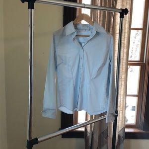 New York & Co. blue button-down blouse